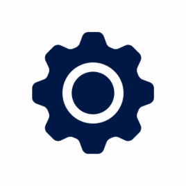 Icon with cogwheels