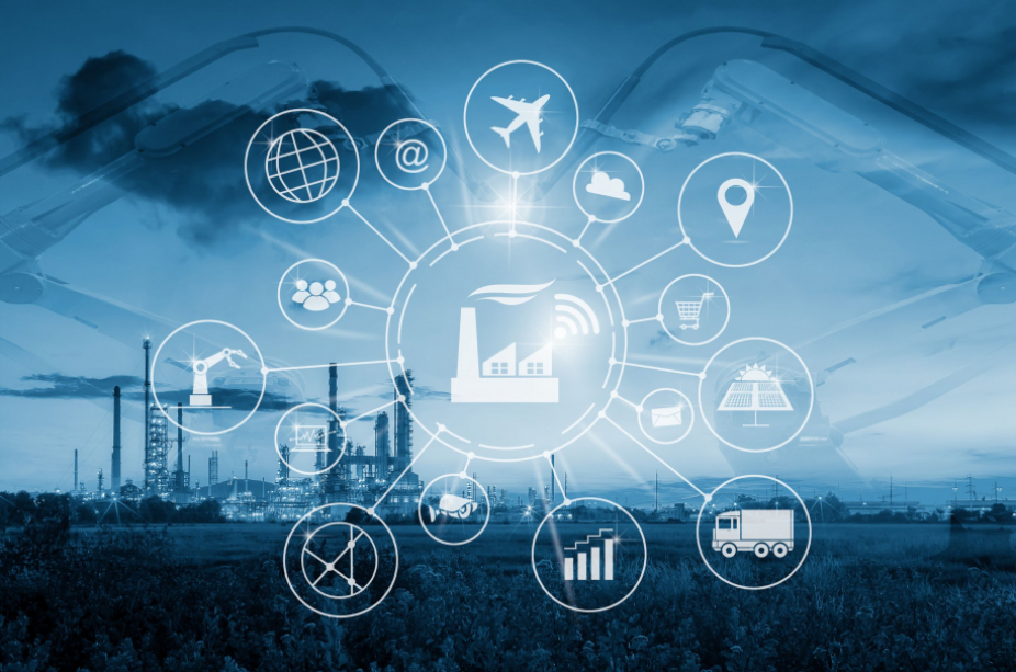 Graphic with icons related to industries